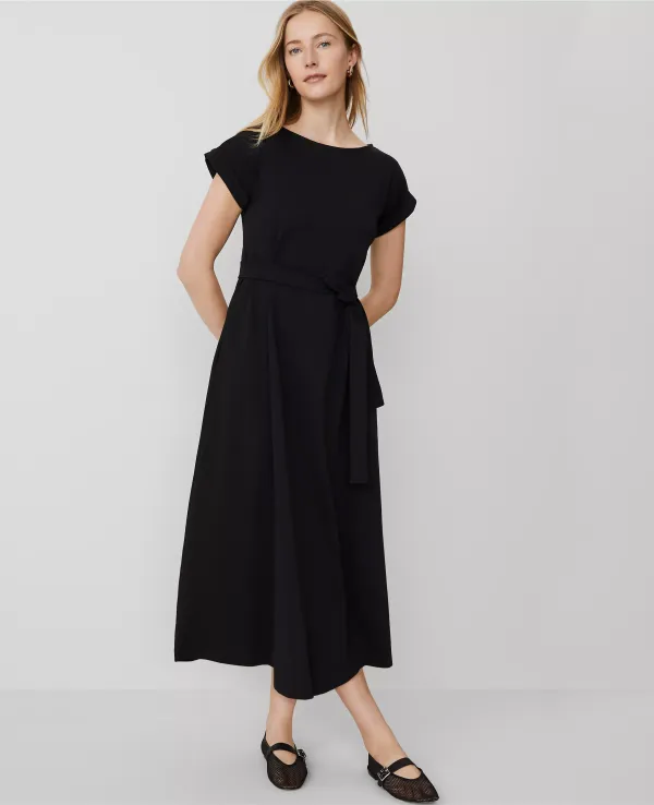 Weekend Collection Belted Knit Midi Dress