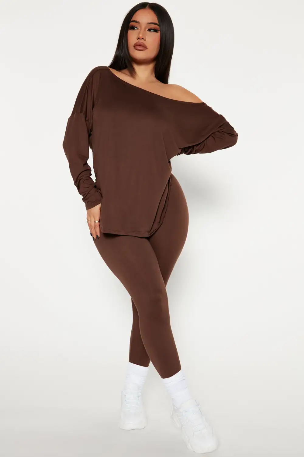Don't Get This Twisted Pant Set - Brown