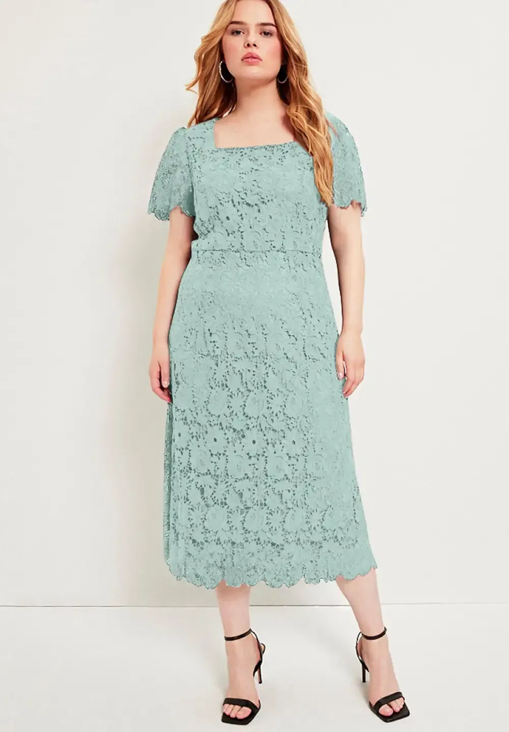 Square-Neck Lace Jessica Dress
