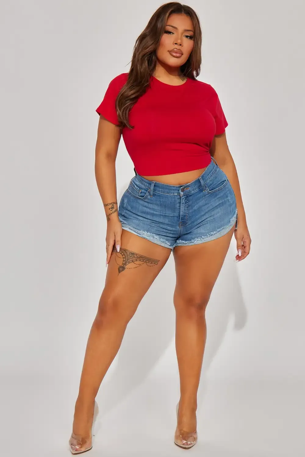 Sit Tight Lux Stretch Denim Shorts - Medium Wash