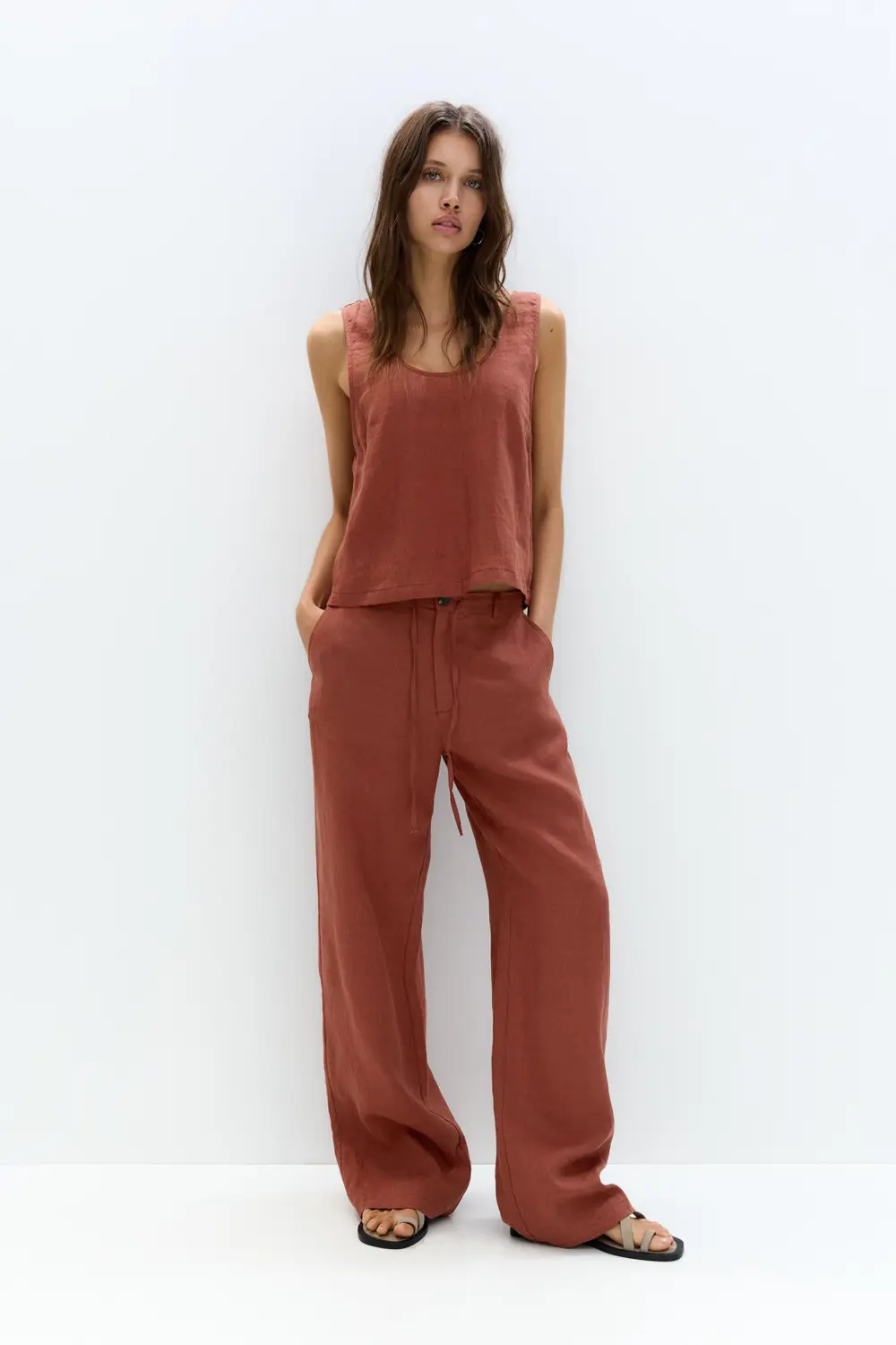 Flowing 100% linen top