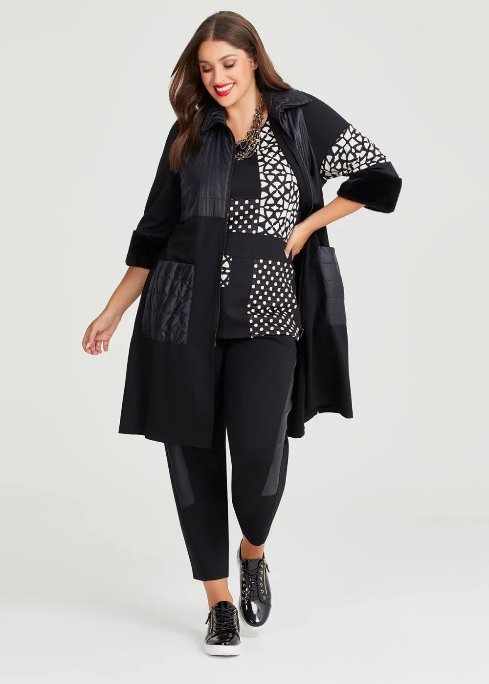 Spot Check Bamboo Ponte Top