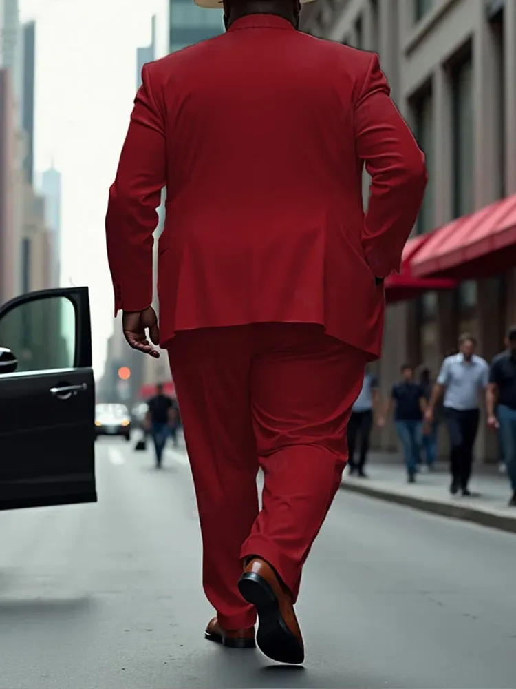 Men'S Big And Tall Solid Color Blazer Trousers Suit