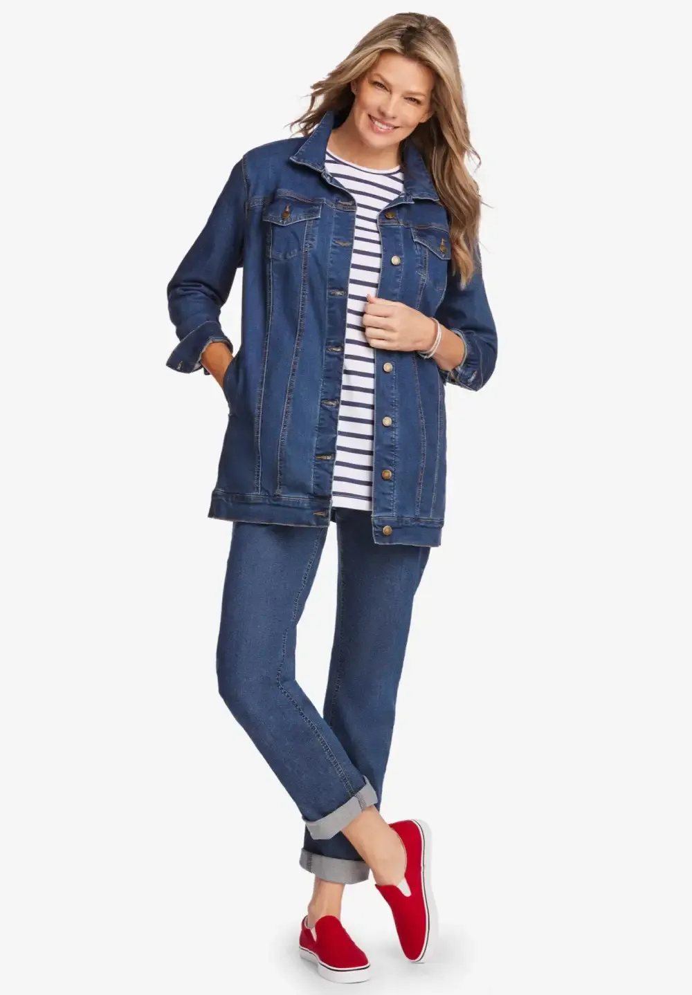 Long Stretch Denim Jacket