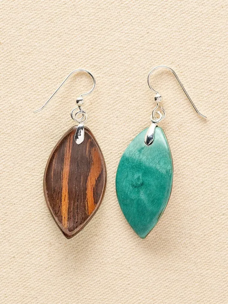 Forest Dreams Mini Leaf Wood Drop Earrings