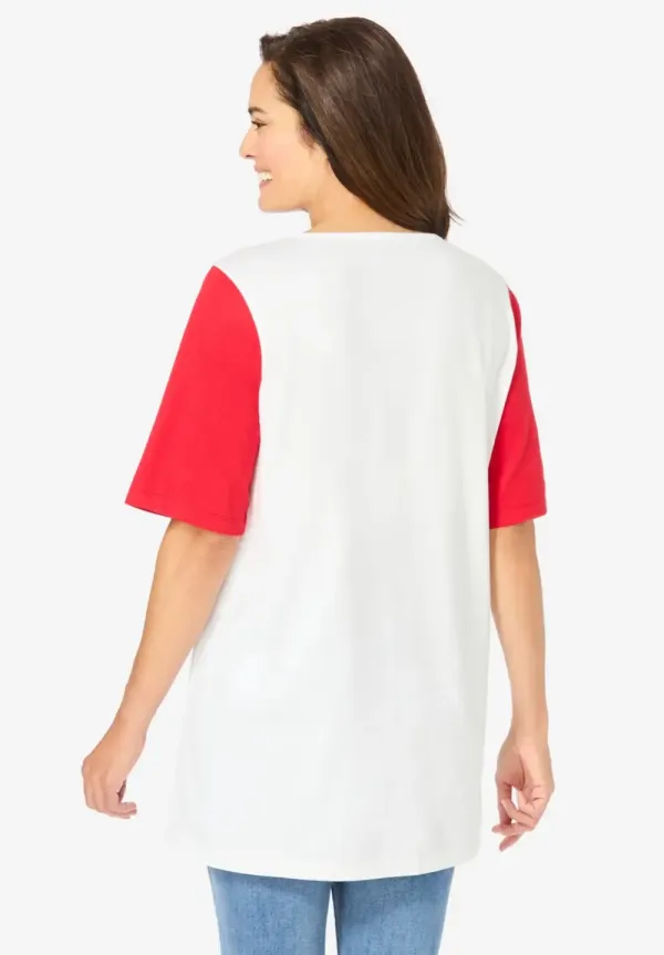 Graphic Print Scoop Neck Tunic