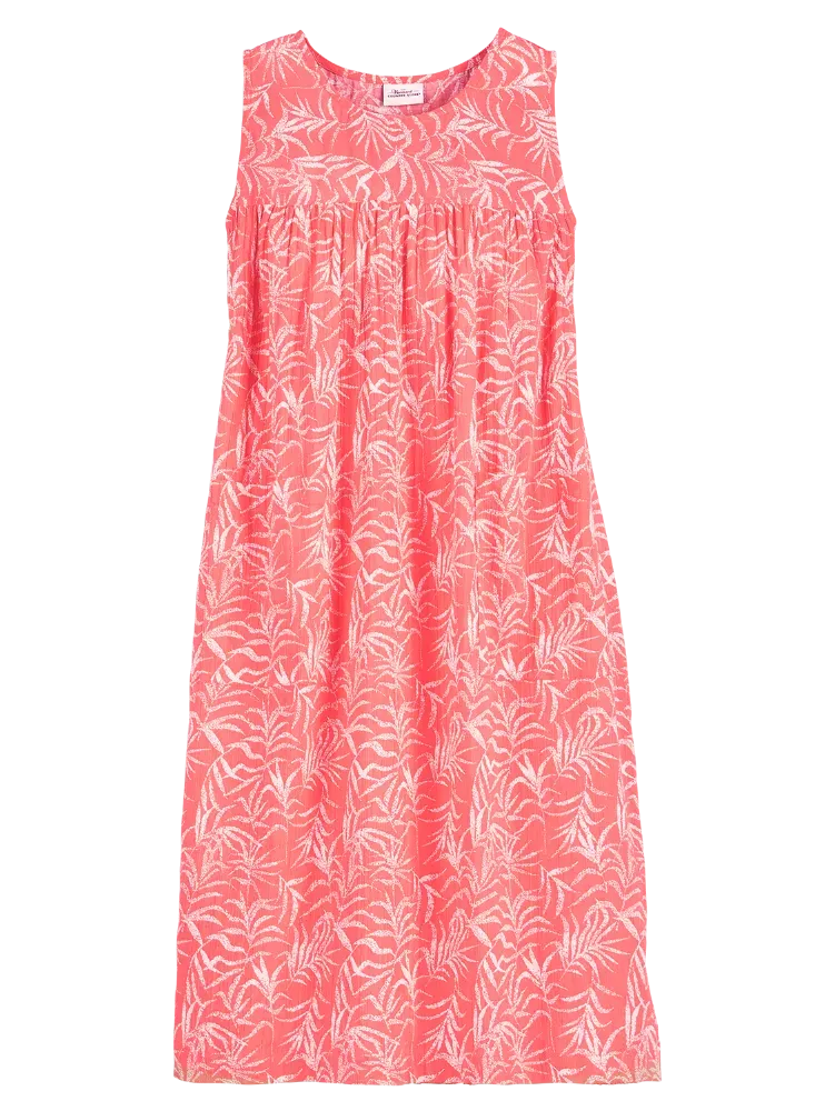 Sleeveless Cotton Gauze Print Muumuu