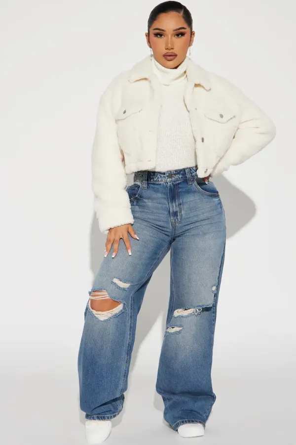 Pick Me Up Sherpa Jacket - Ivory