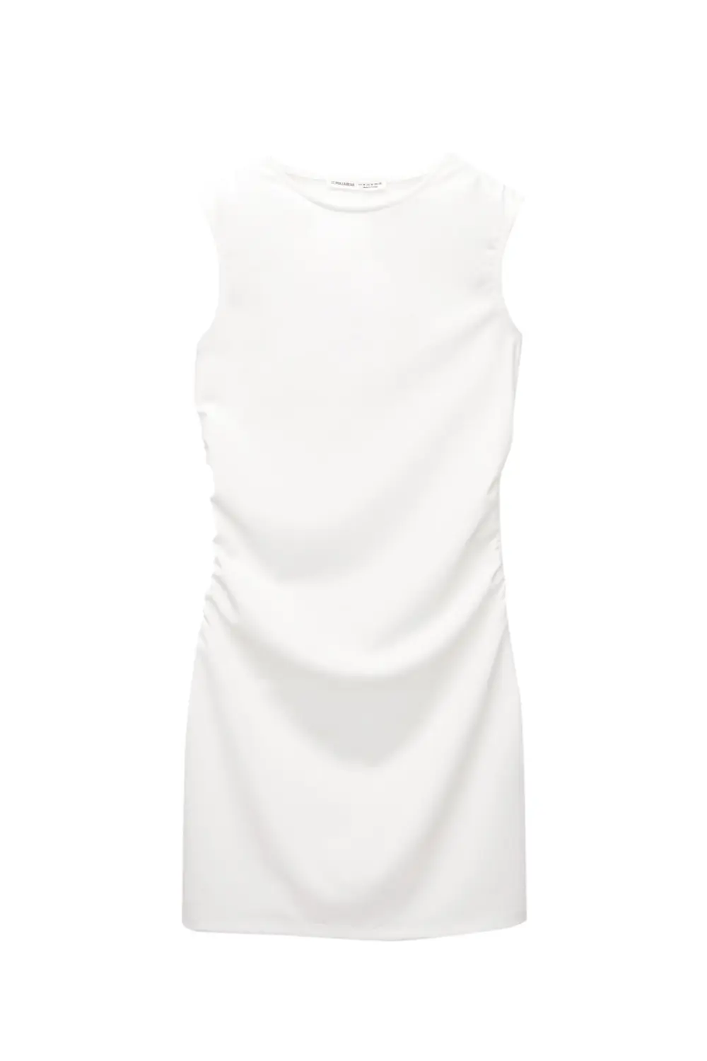 Vestido corto manga sisa frunces