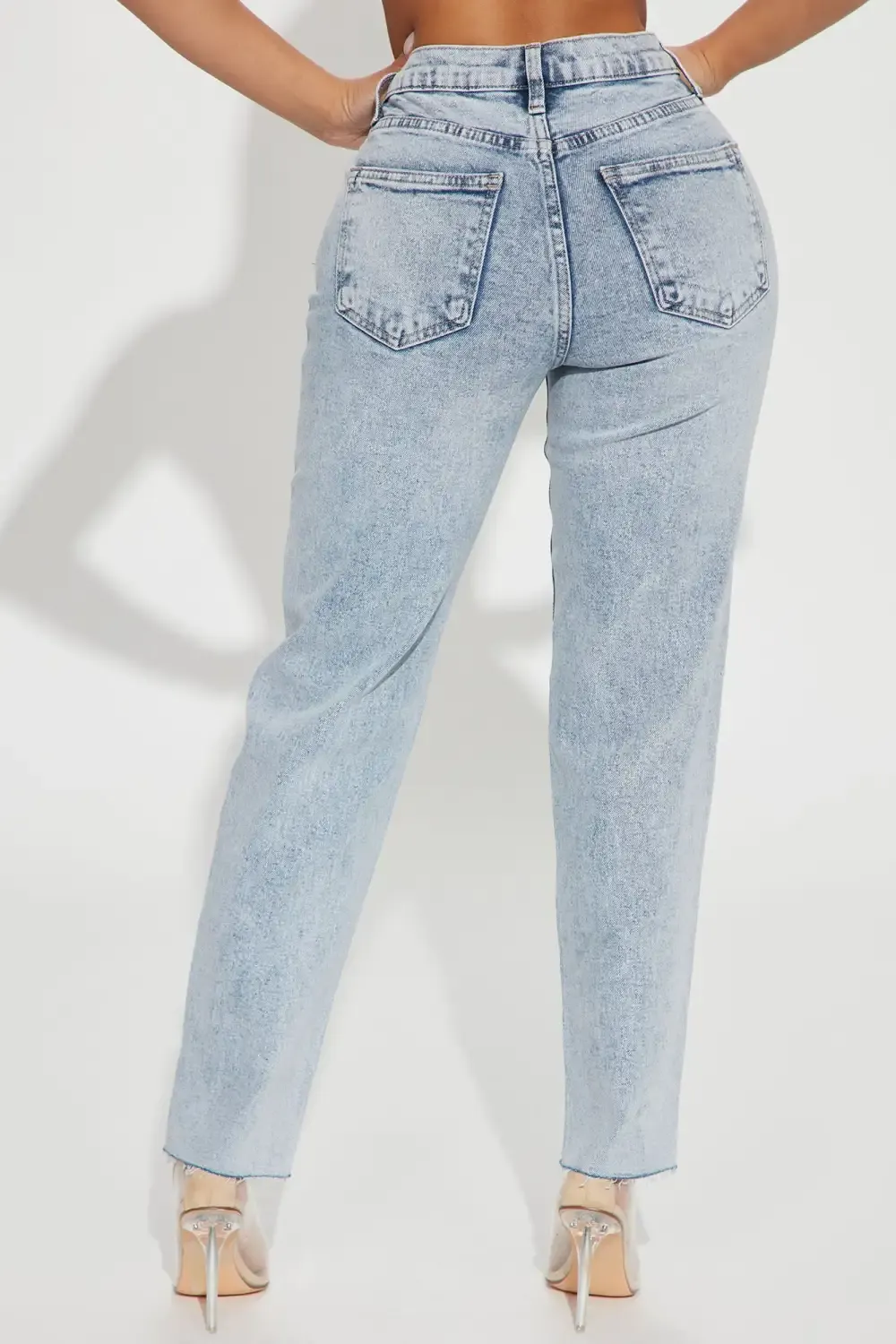Petite Took Him By Surprise Slim Fit Boyfriend Jeans - Light Blue Wash