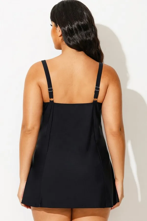 Floral Print Adjustable Wide Strap Swimdress