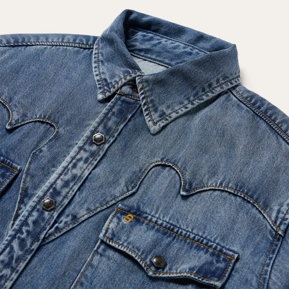 Retro Denim Western Shirt
