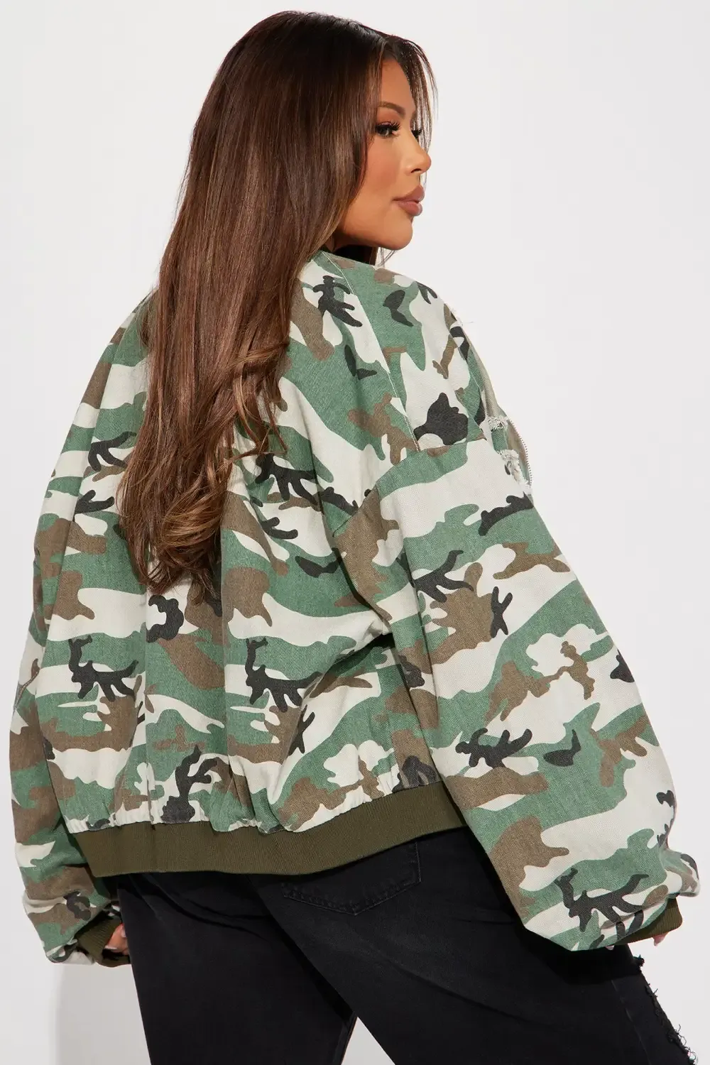 My Man's Camouflage Denim Bomber Jacket - Camouflage