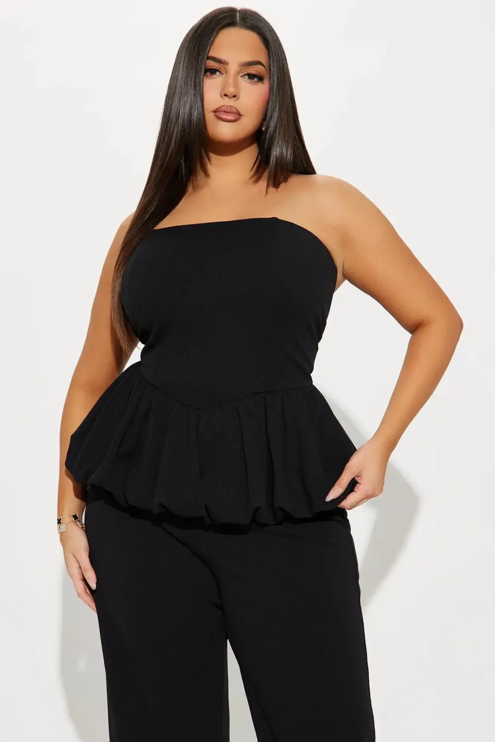 Dream Life Peplum Jumpsuit - Black