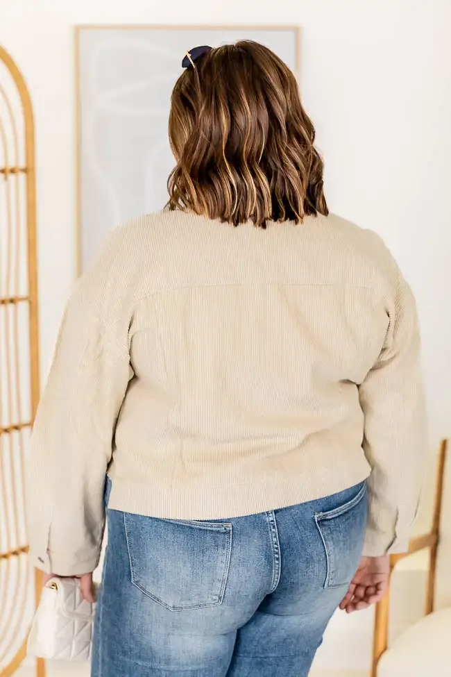 Need A Reason Stone Corded Raw Hem Jacket