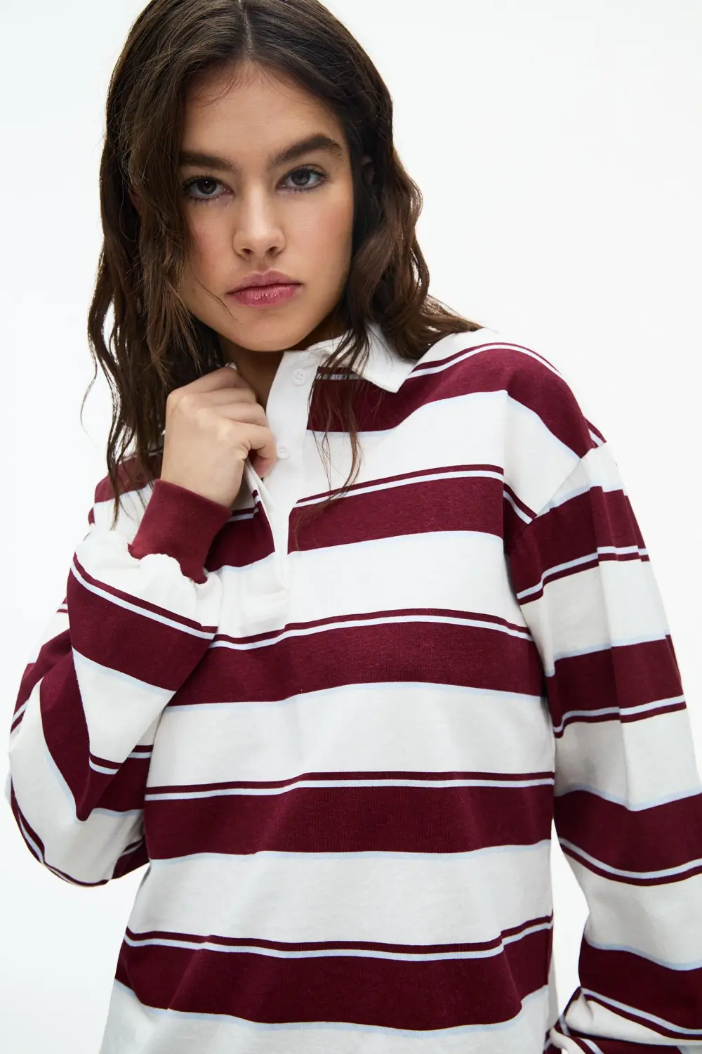 Camiseta manga larga cuello polo
