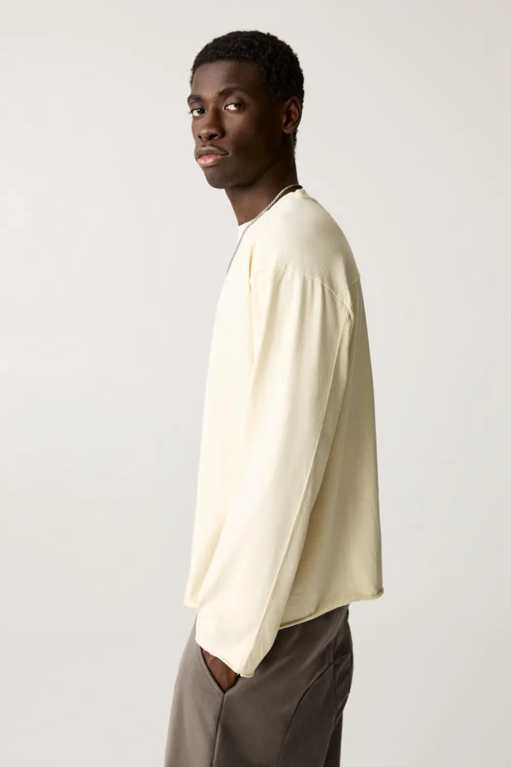 Faded T-shirt with frayed hem