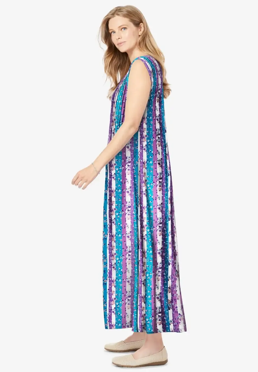 Pintucked Sleeveless Dress