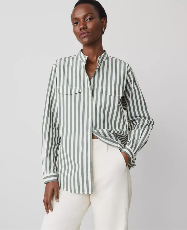 Striped Oversized Pocket Shirt