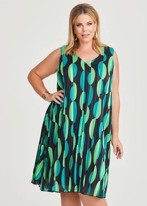 Adele Pleated Swing Dress