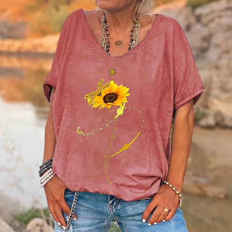 Hello Darkness My Old Friend Flower Print Women's T-shirt