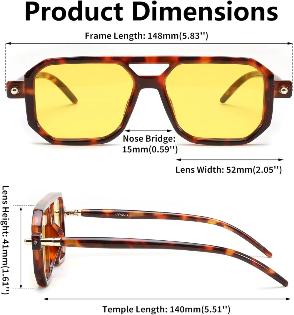 FEISEDY Vintage Square 70s Flat Aviator Sunglasses Women Men Classic Retro Stylish Frame UV400 Sunglasses B2622