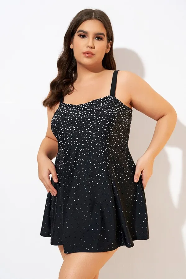 Blue Ocean Square Neckline Women Stylish Swimdress