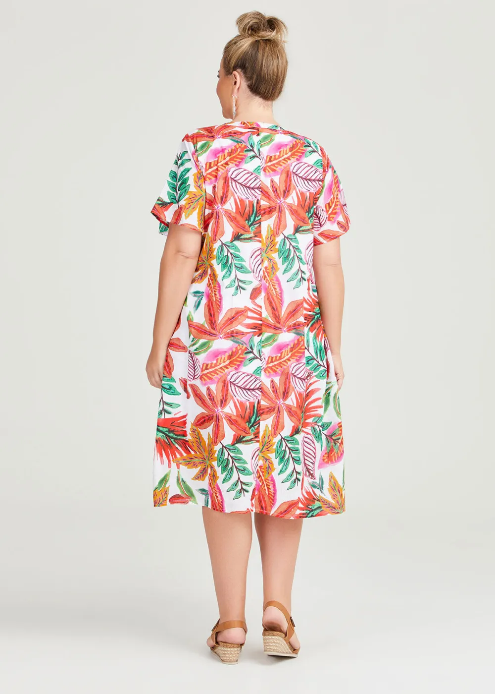 Cotton Pintuck Tropical Dress