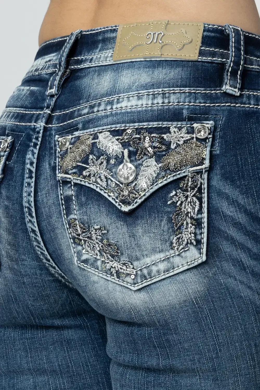 Champagne Leaves Bootcut Jeans