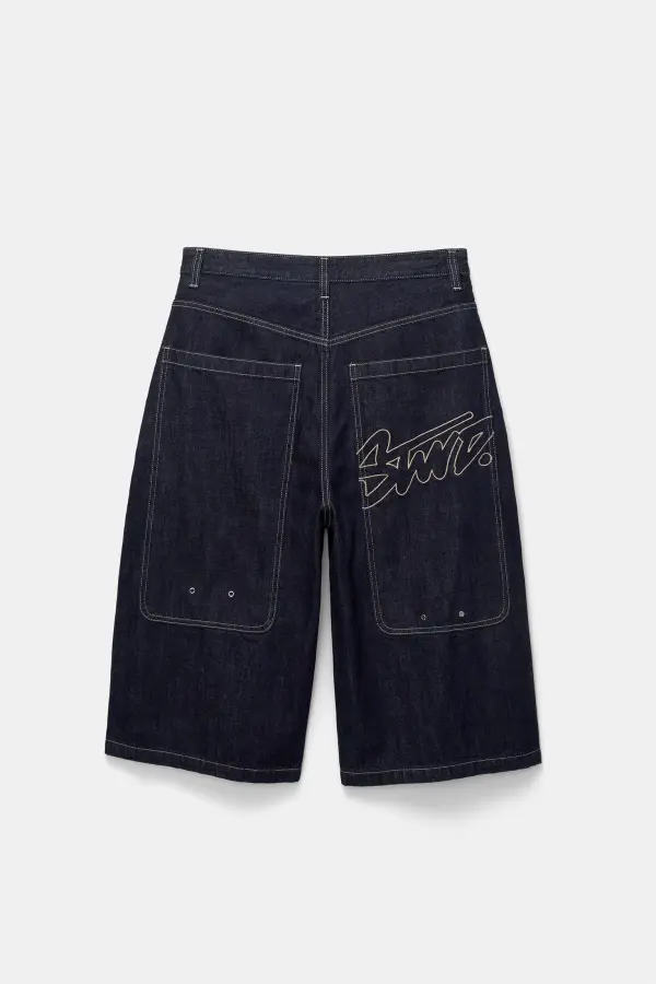 Super baggy STWD denim Bermuda shorts