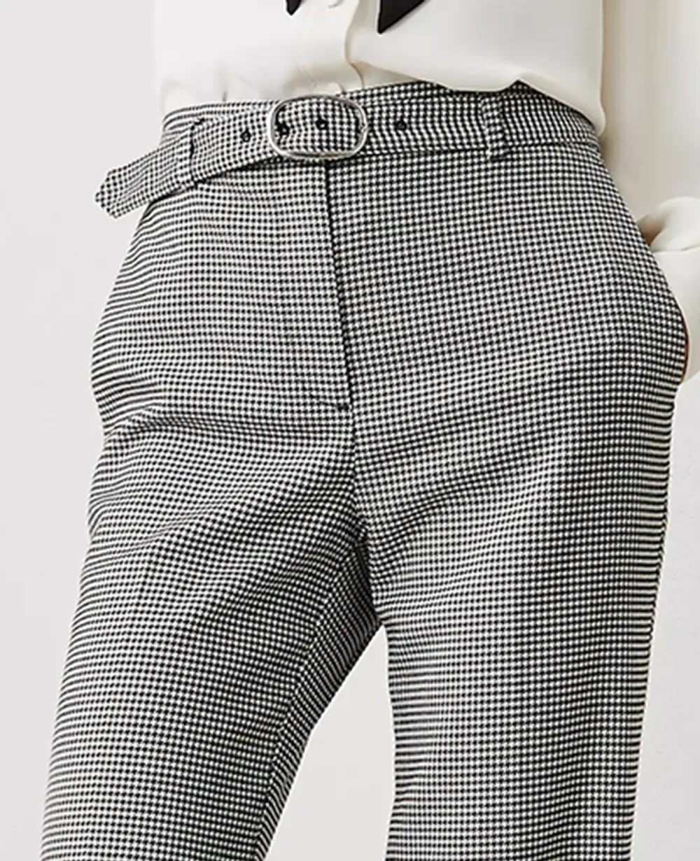 Houndstooth Belted Boot Pant