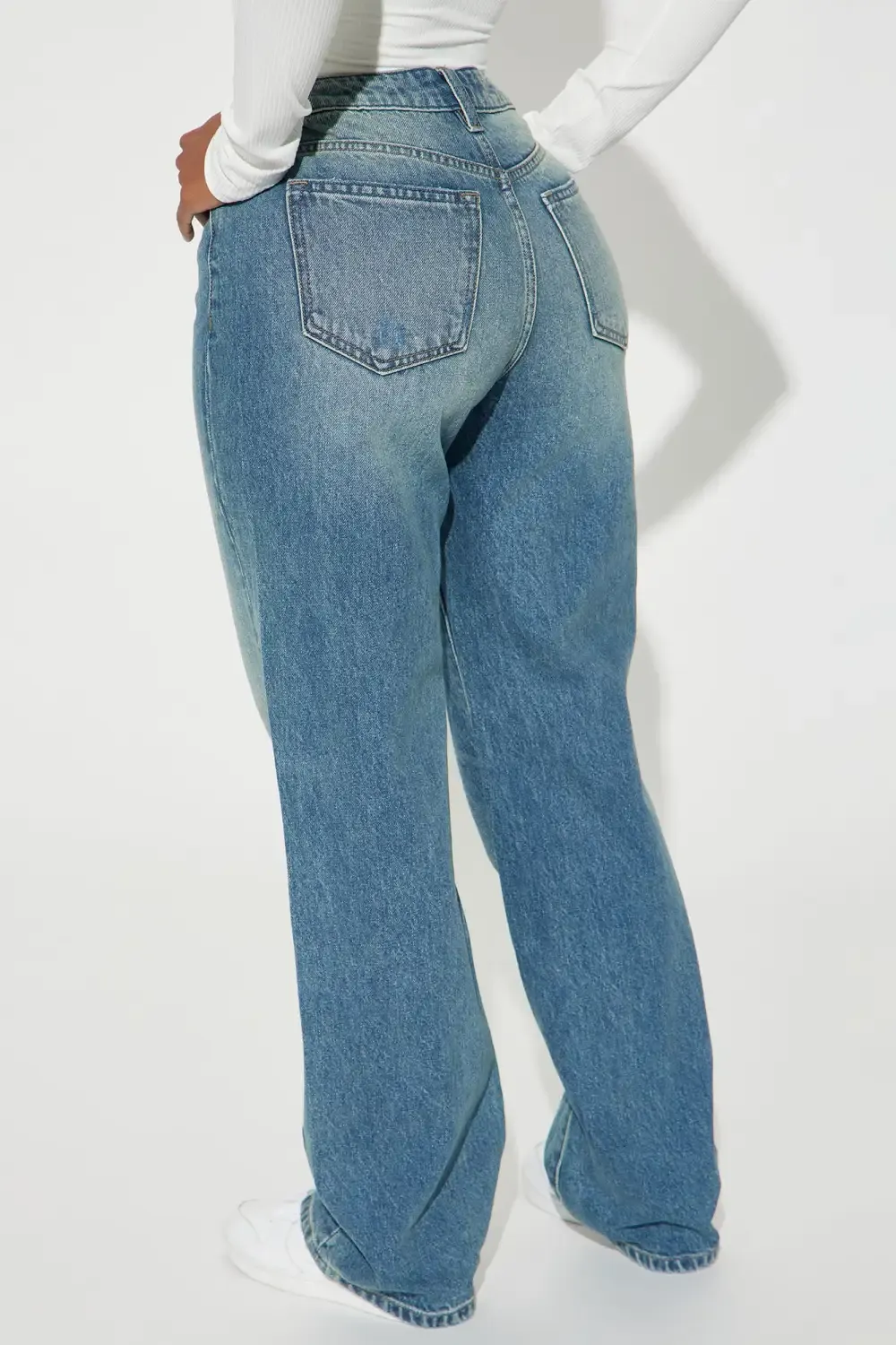 Charley Non Stretch Straight Leg Jeans - Medium Wash