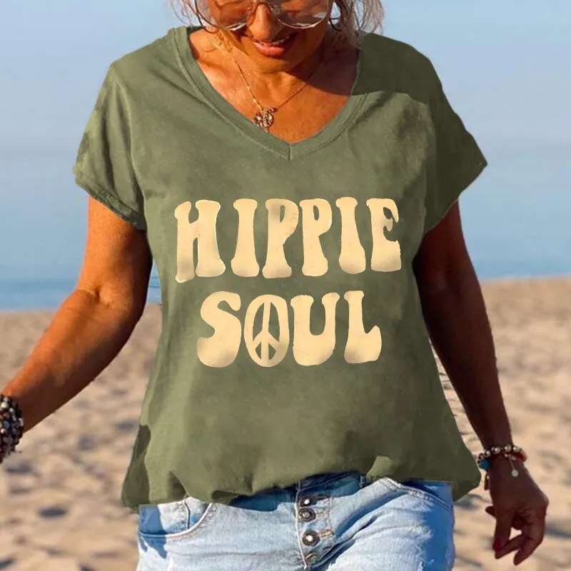 Simple Hippie Soul Short Sleeve Graphic Tees