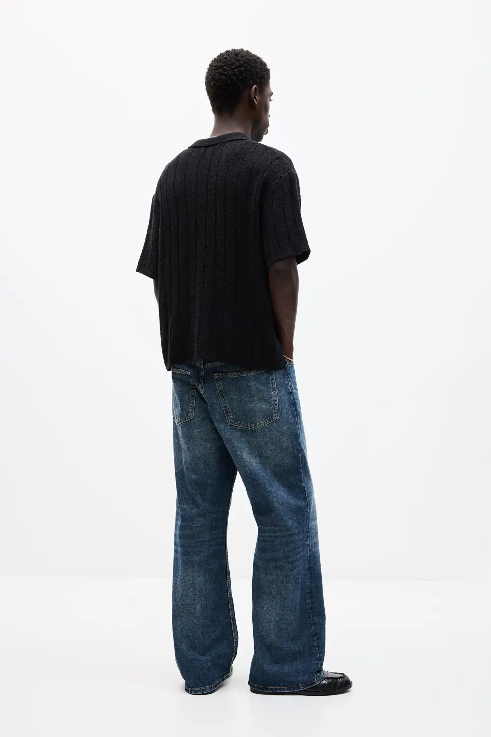 Short sleeve knit polo shirt