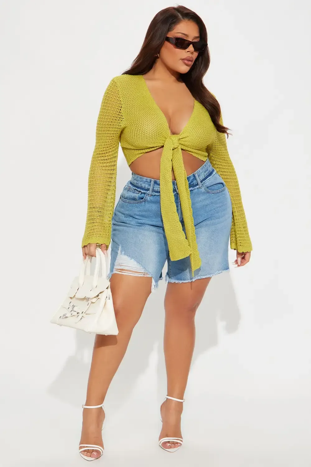 Sunny Paradise Crochet Top - Lime
