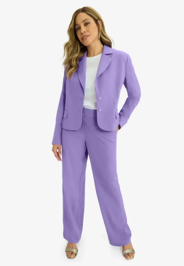 Cropped Wide Leg Pant Suit