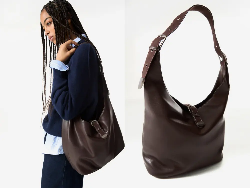 Bolso shopper hebilla efecto piel