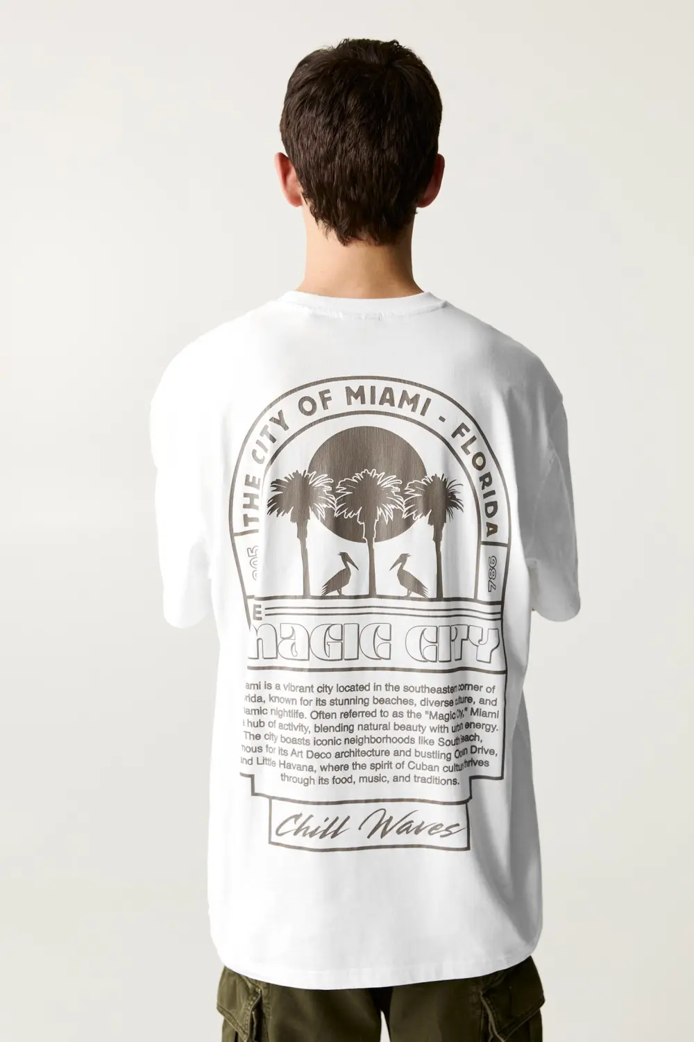 White Miami graphic T-shirt