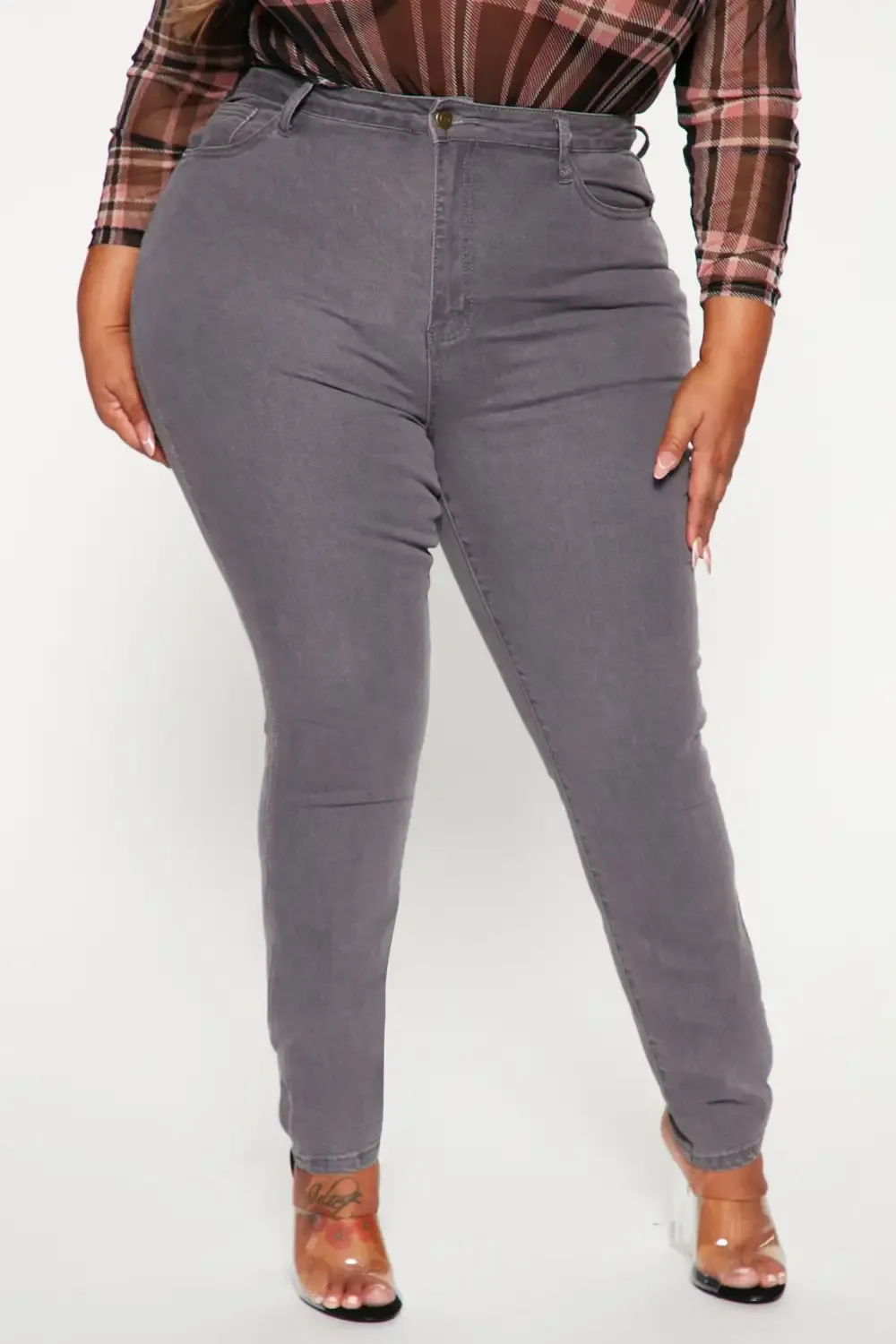 Tall The Right Angles Skinny Jeans - Grey