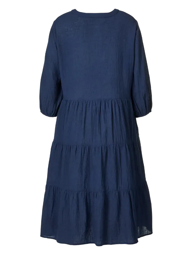 Ella Simone Triple-Tier Cotton Gauze Midi Dress