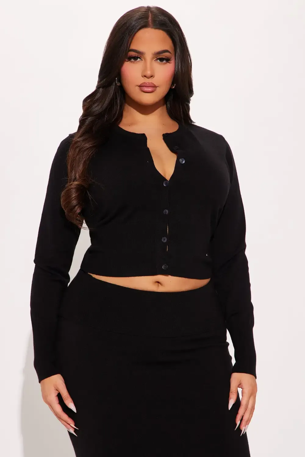 Rosanne Sweater Skirt Set - Black