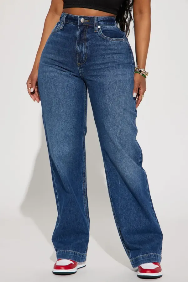 By The Hour Non Stretch Straight Leg Jeans - Dark Wash