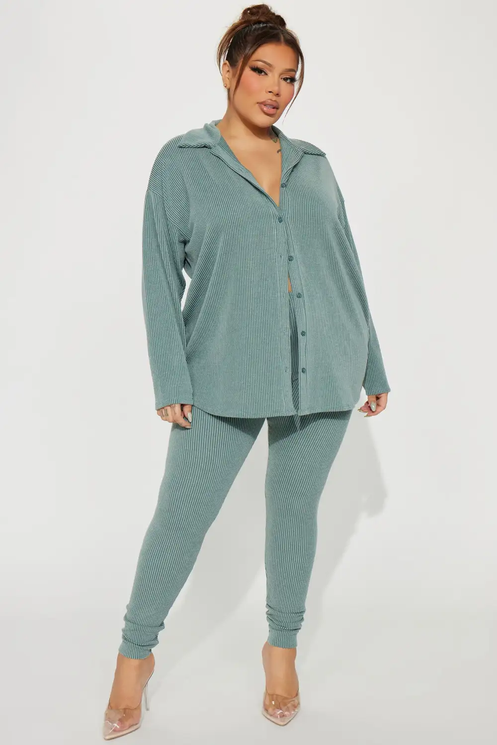 Maddie Ribbed Legging Set - Sage