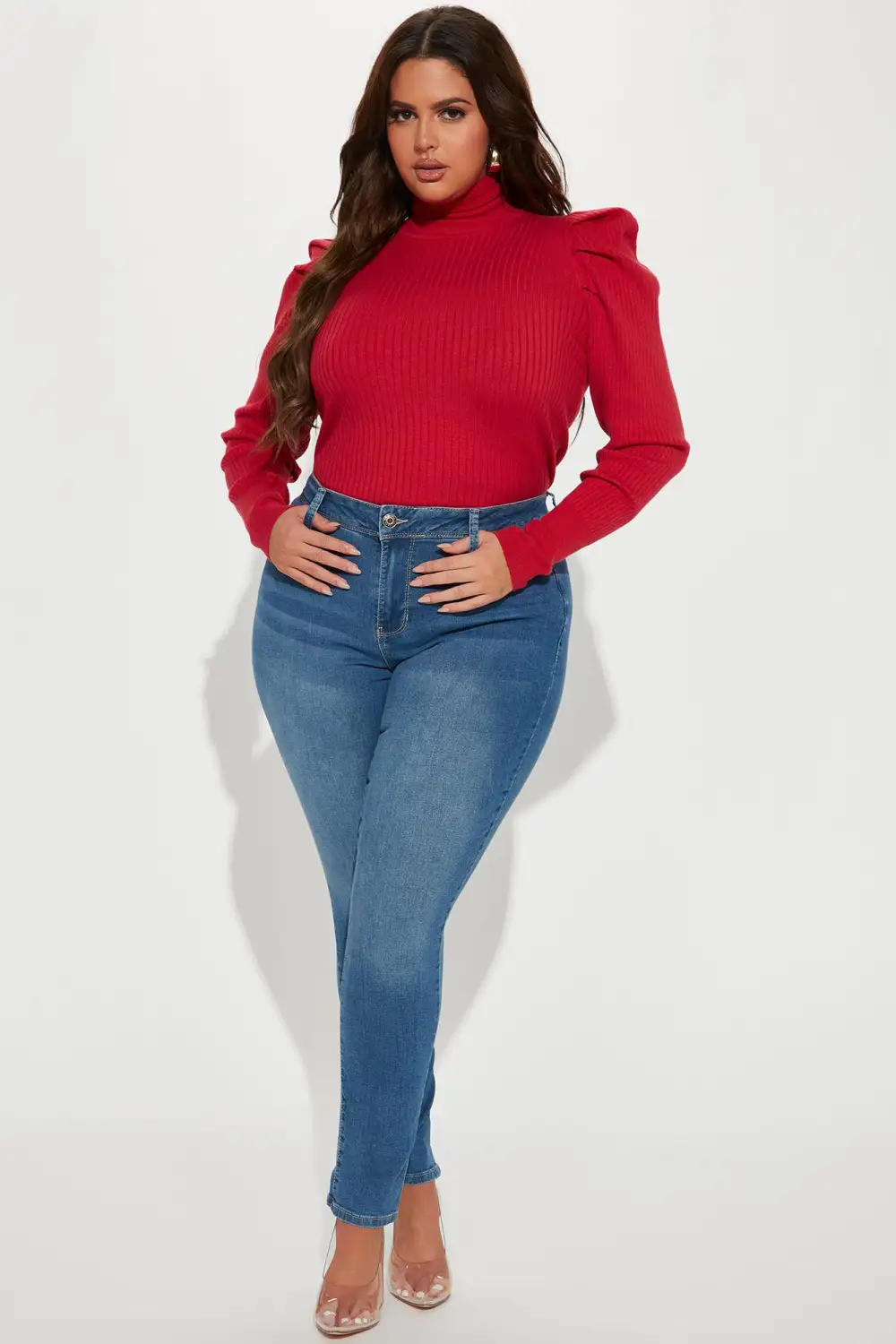 Get On With It Turtleneck Sweater - Red