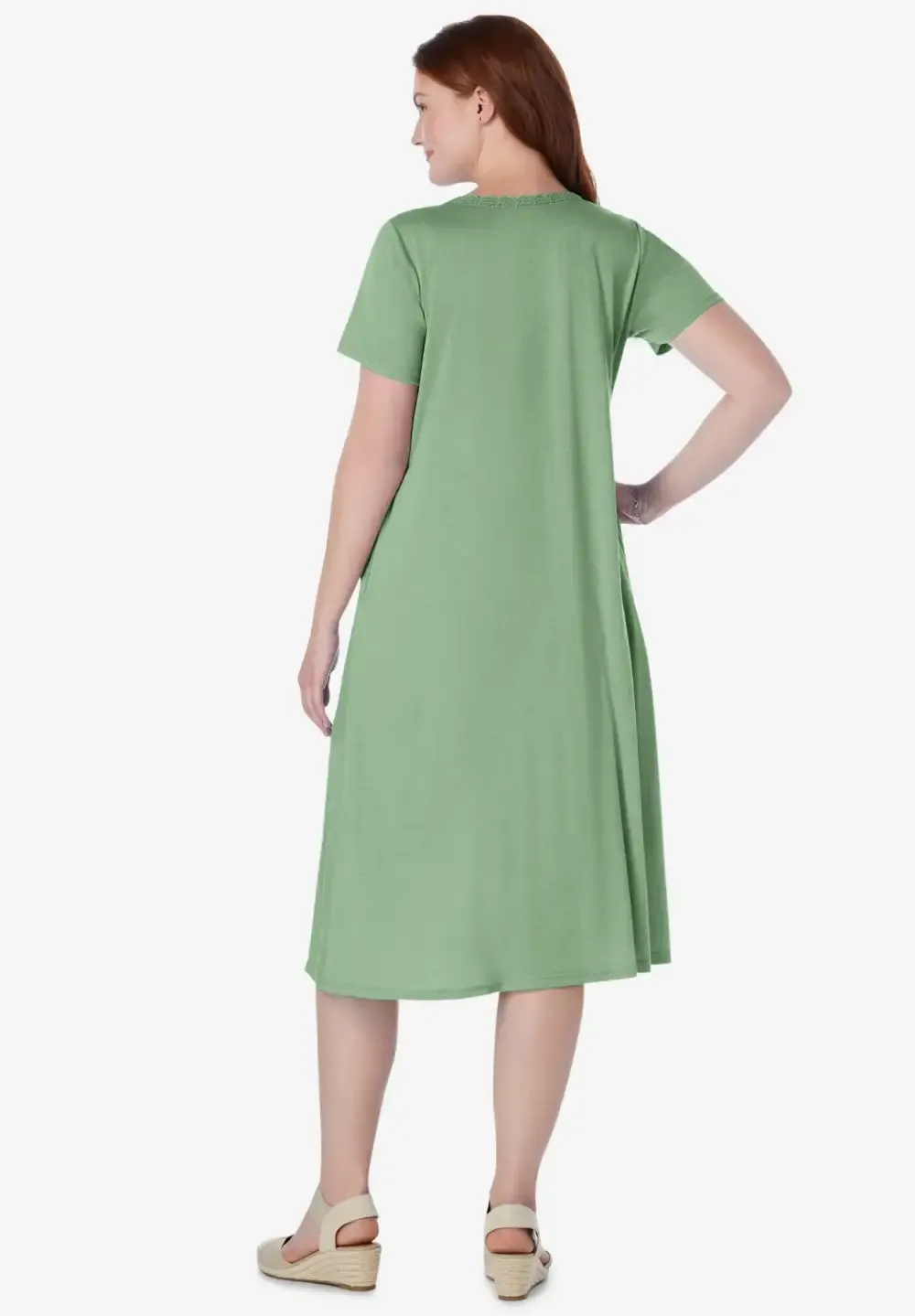 Embroidered Lace Bib Knit Dress