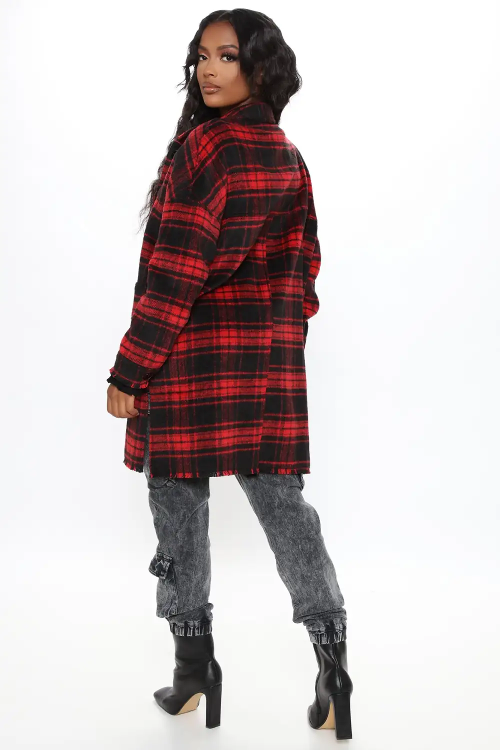 Never Plaid It So Good Shirt Jacket - Red