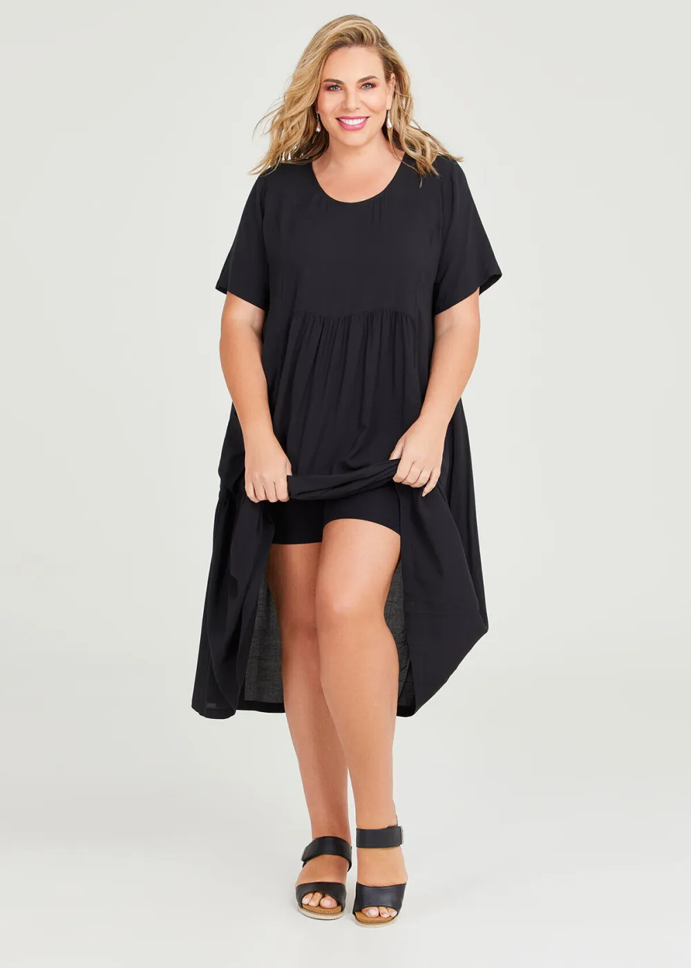 Natural Pocket Midi Dress
