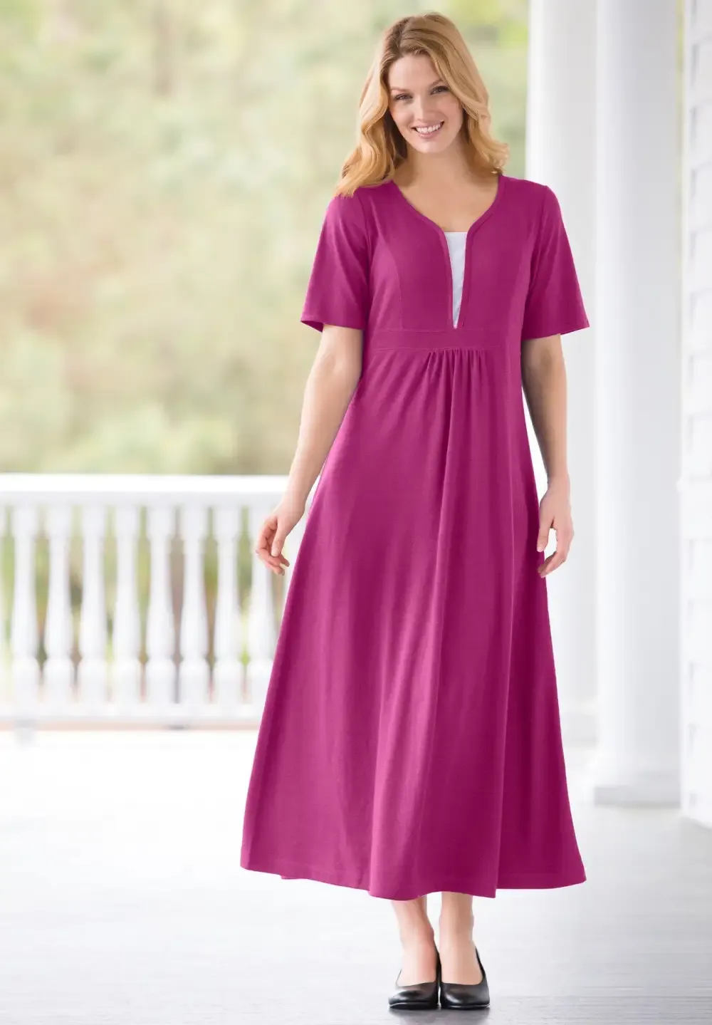 Layered Knit Empire Dress