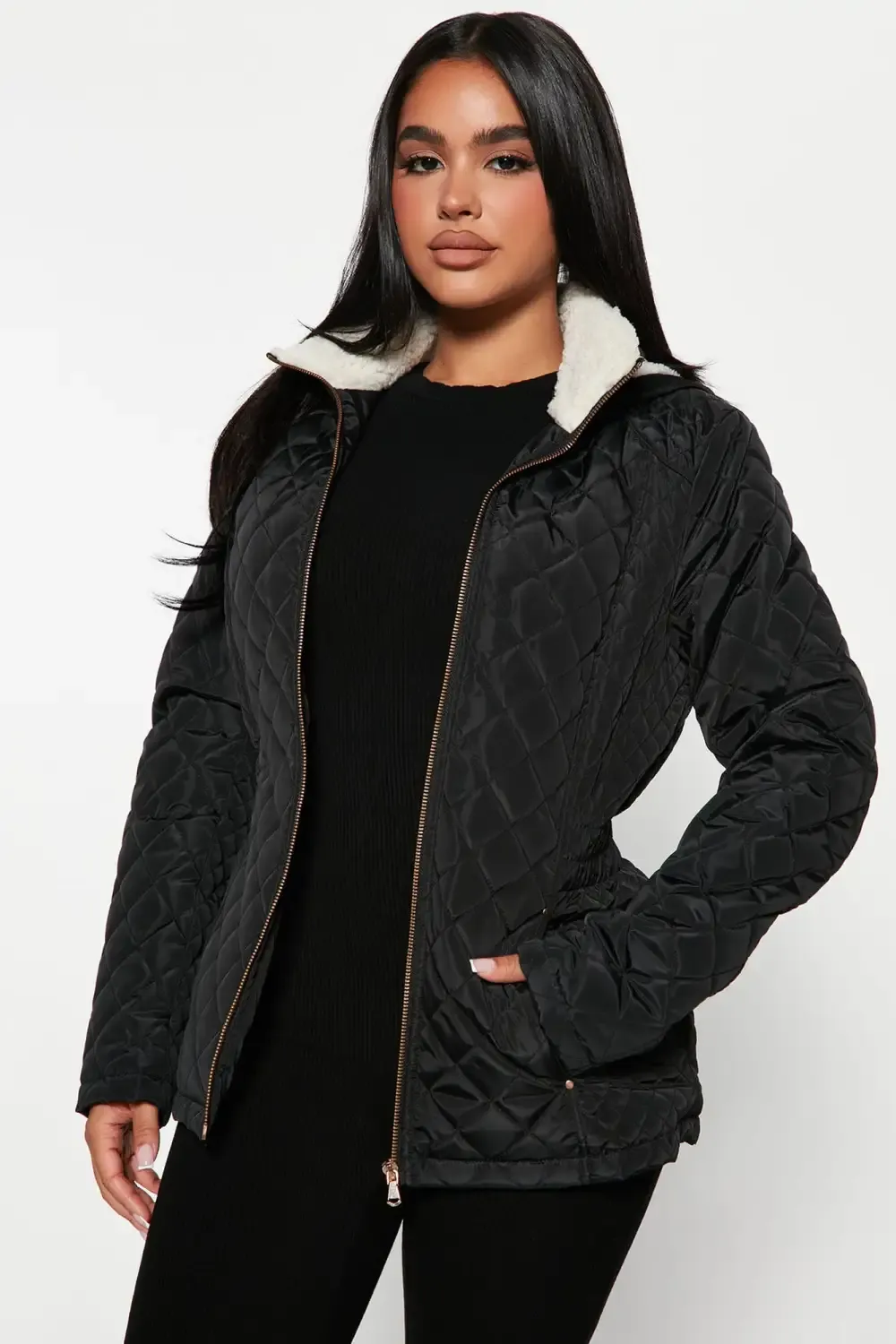 Quit Tripping Quilted Jacket - Black
