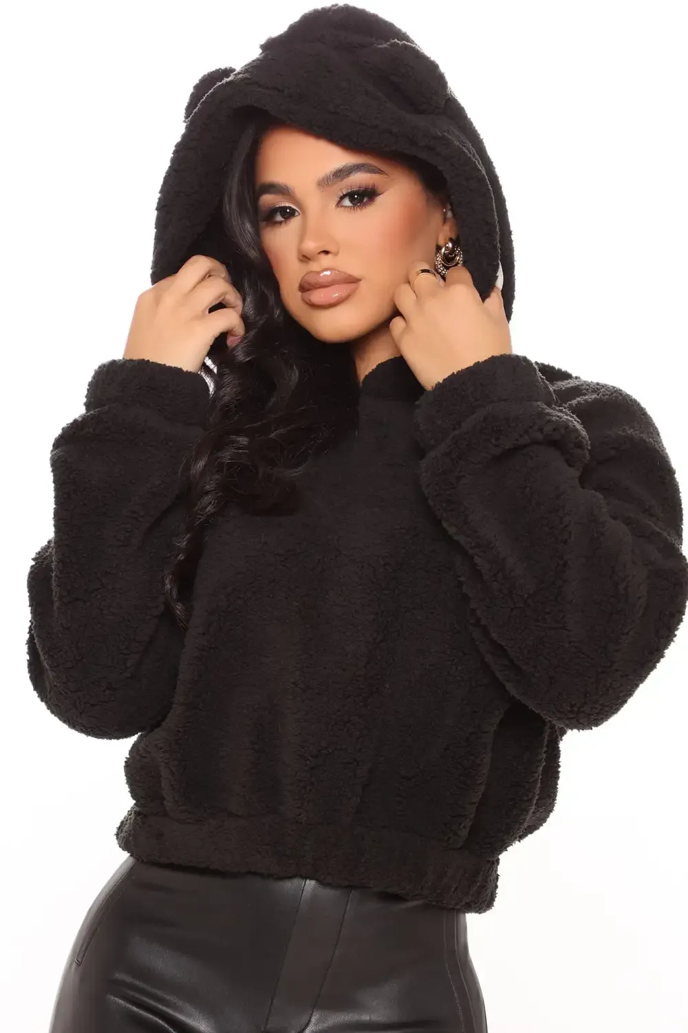 Your Favorite Teddy Bear Pullover Jacket - Black